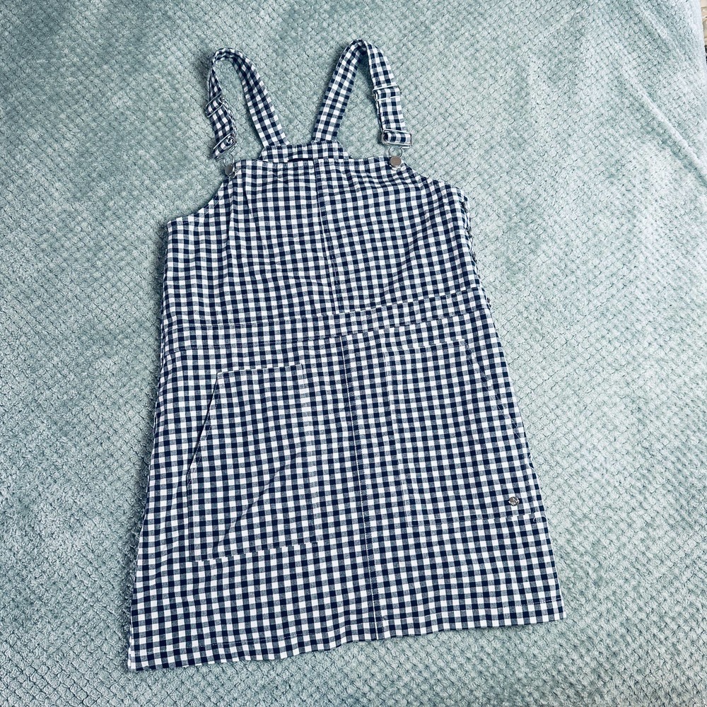 🔴 SALE 
Georgia May Navy/white gingham checkered overall dress